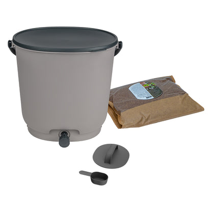 ORGANKO Essential, Bokashi Komposter ohne Sockel (15,3 L), grau