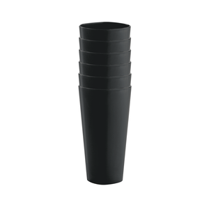 Schwarzes Glas und Set von 6 schwarzen Gläsern aus der Kollektion Contesa – elegantes Design, praktisch für den täglichen Gebrauch