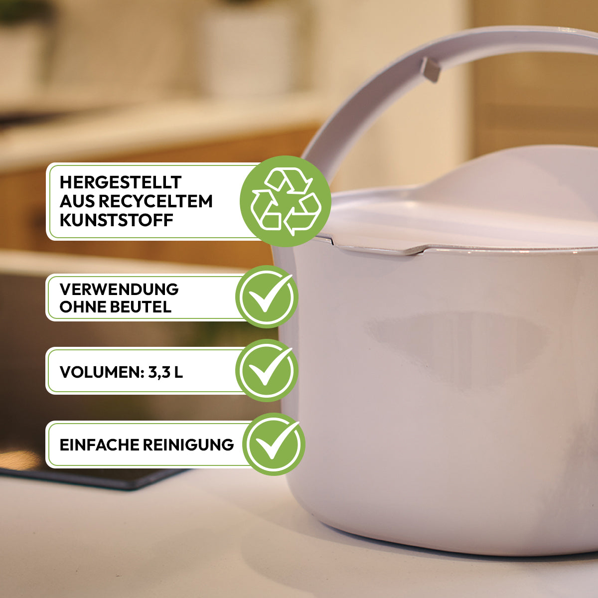 Spülmaschinenfester Biomüllbehälter