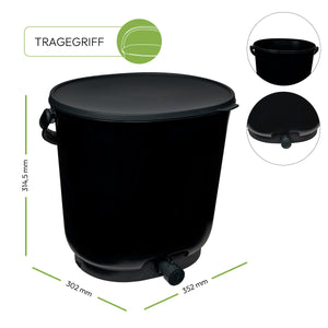 ORGANKO Essential, Bokashi Komposter ohne Sockel (15,3 L), schwarz